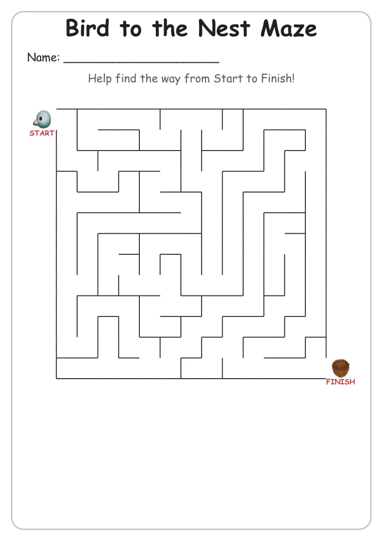 Bird to the Nest Maze (Grade 2)