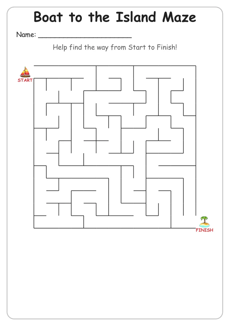 Boat to the Island Maze (Grade 2)