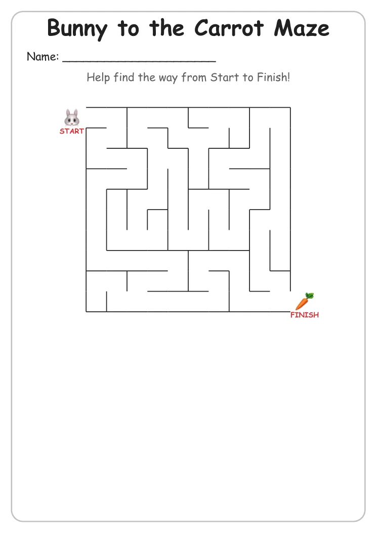 Bunny to the Carrot Maze (Grade 1)