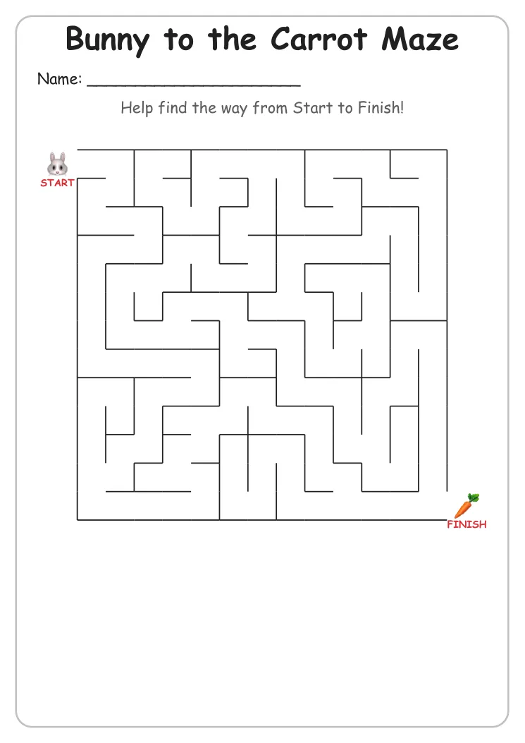Bunny to the Carrot Maze (Grade 2)