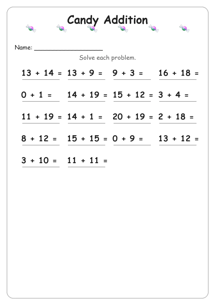 Candy Addition (Grade 2)