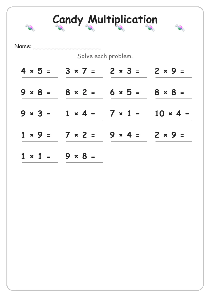 Candy Multiplication (Grade 3)