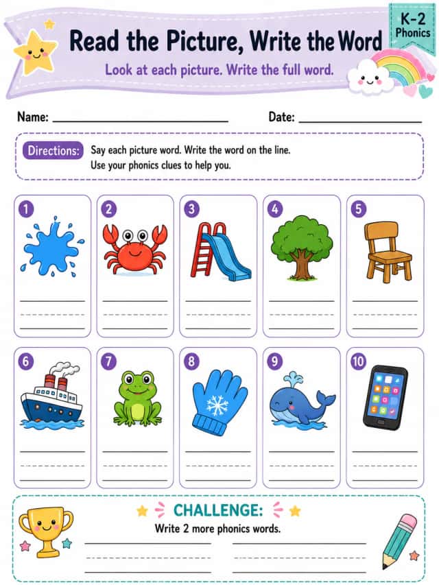 Read the Picture, Write the Word - Set 2