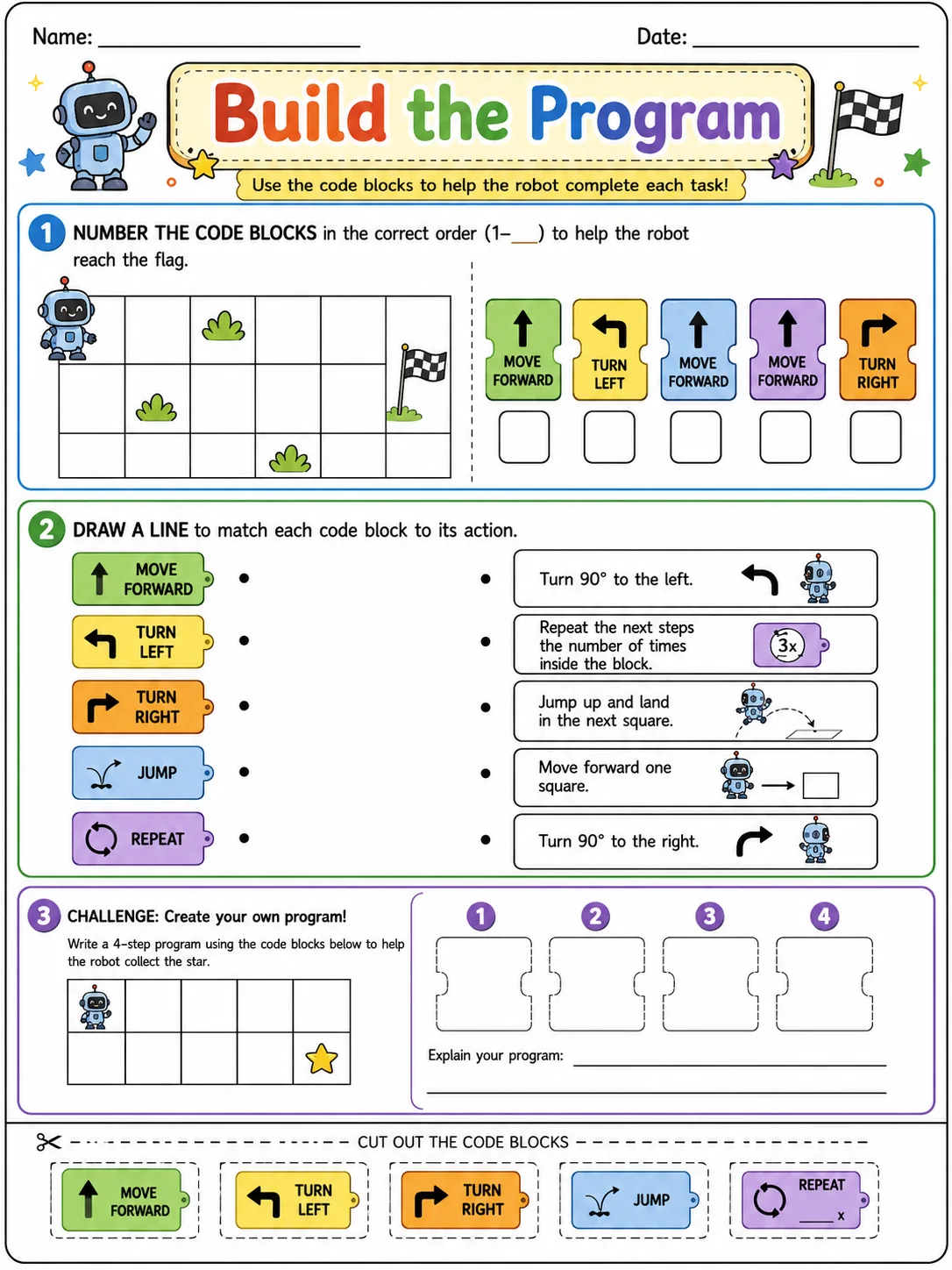 Build the Program printable Grade 2 worksheet preview from KiwiBee