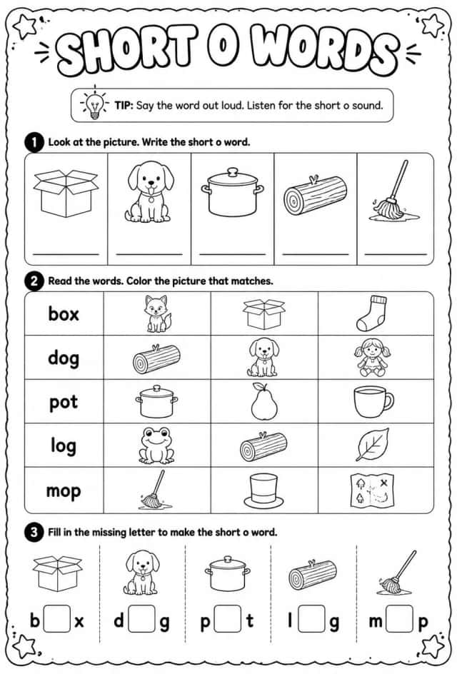 Choose the short o word that matches the picture: lowercase