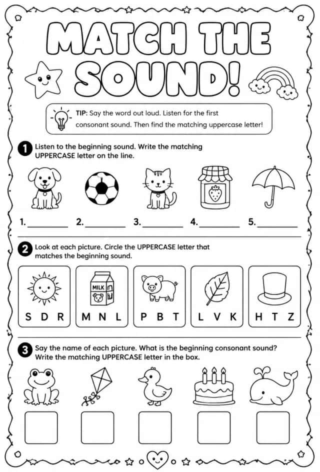 Choose the uppercase letter that matches the consonant sound: review