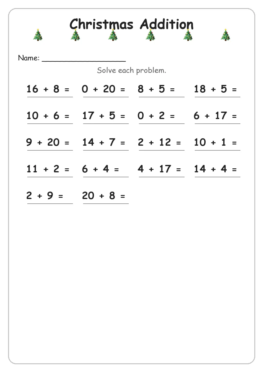 Christmas Addition (Grade 2)