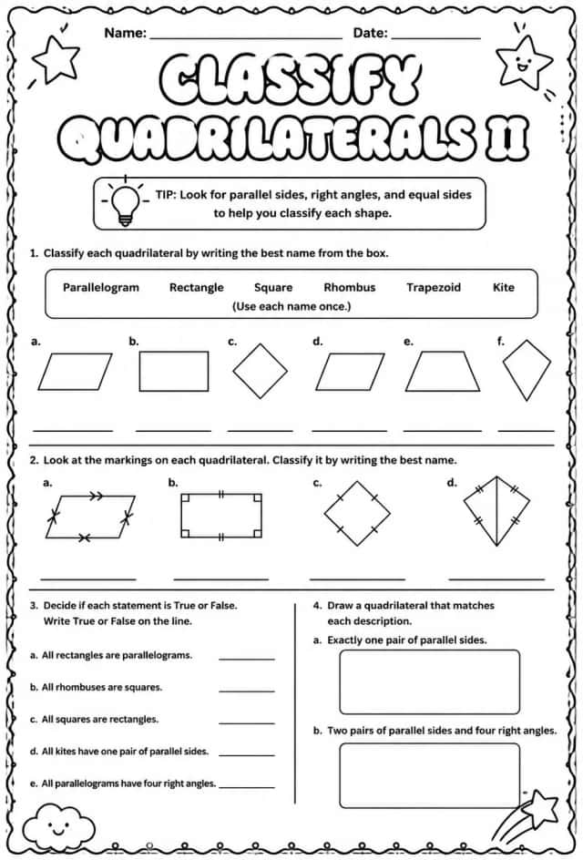 Classify quadrilaterals II