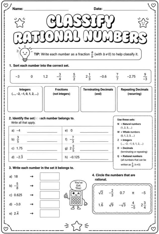 Classify rational numbers