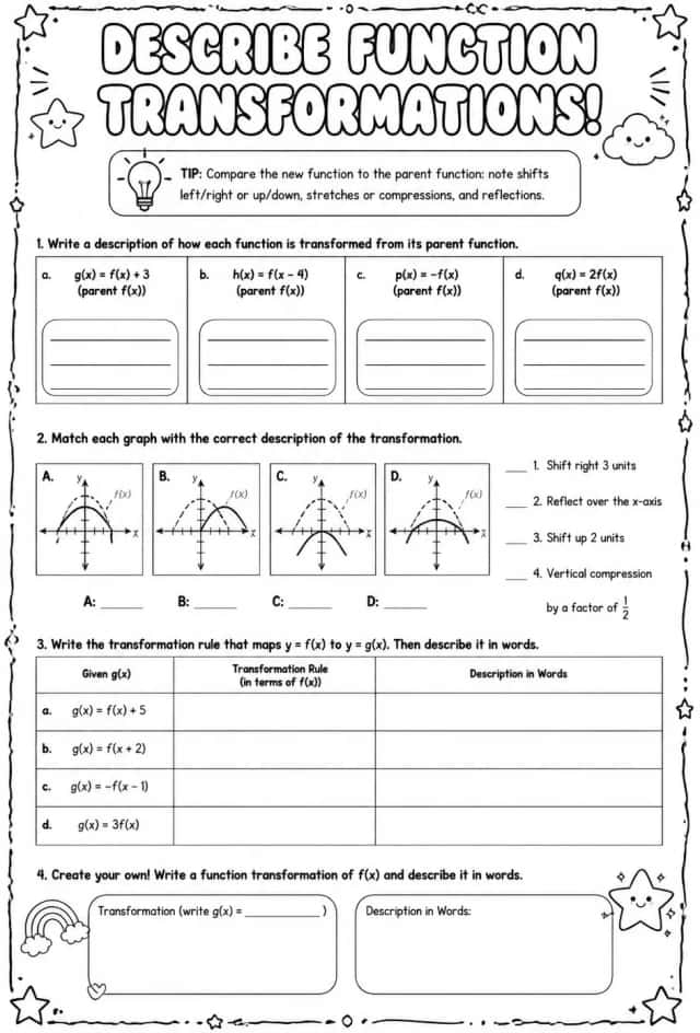 Describe function transformations