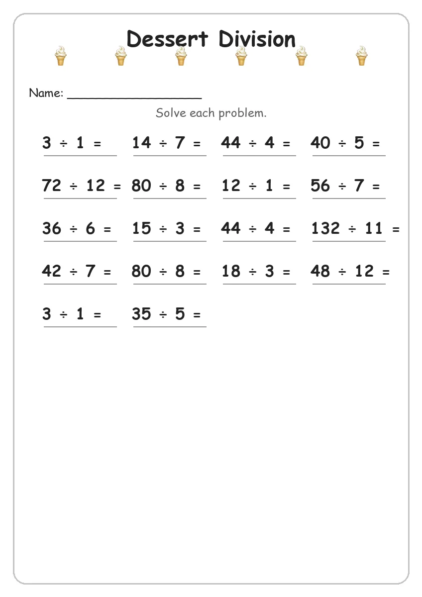 Dessert Division (Grade 4)