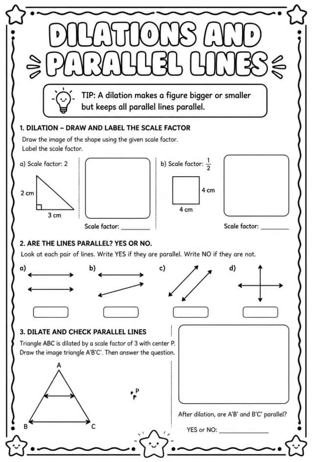 Dilations and parallel lines
