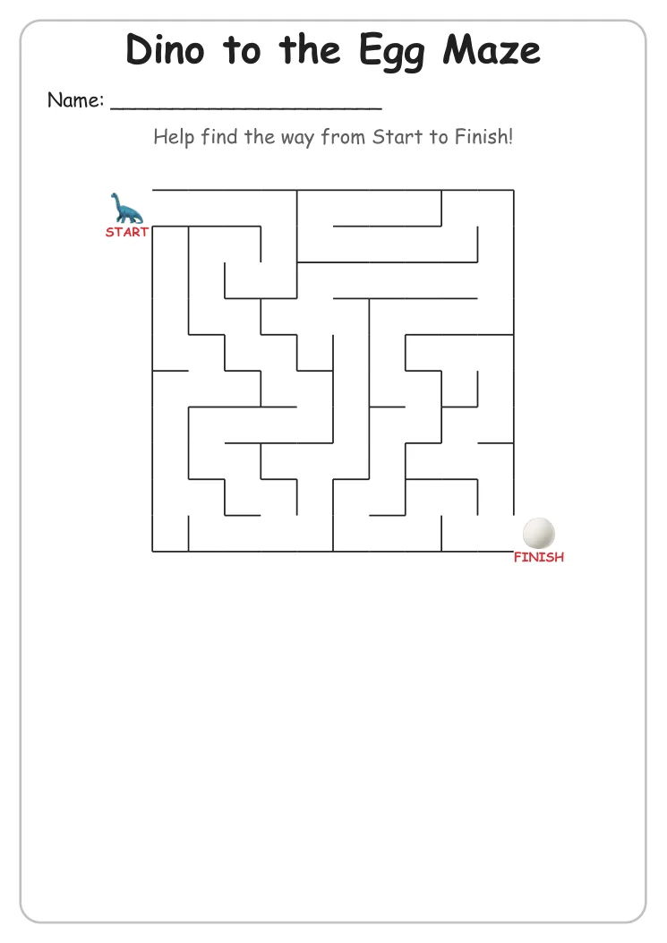 Dino to the Egg Maze (Grade 1)