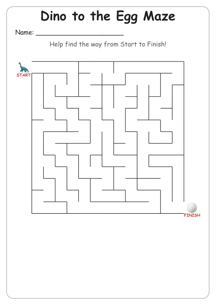 Dino to the Egg Maze (Grade 2)