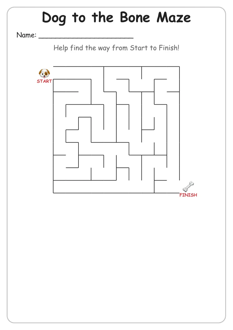 Dog to the Bone maze for Grade 1