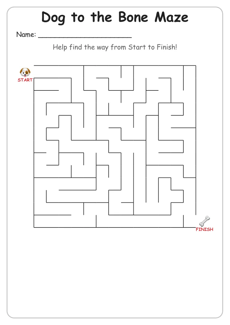 Dog to the Bone maze for Grade 2