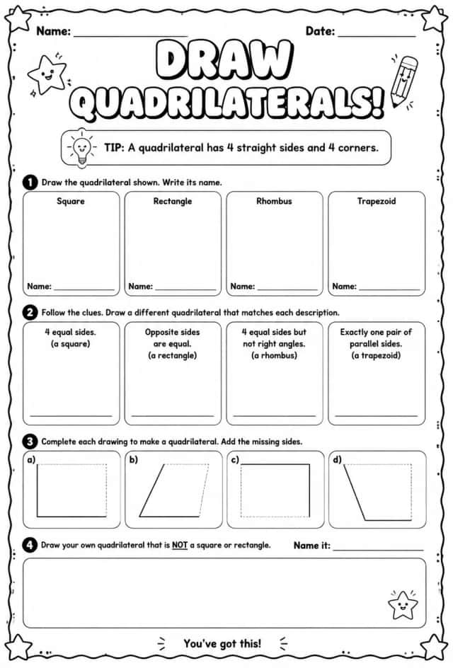 Draw quadrilaterals
