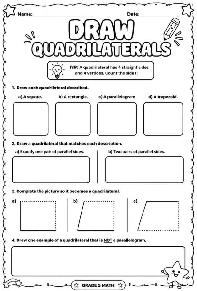 Draw quadrilaterals