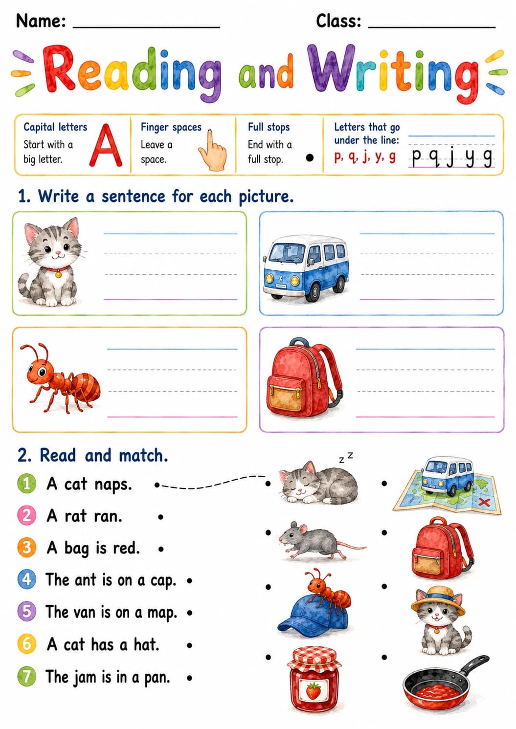 Letter A Phonics Worksheets Pack page 7 printable worksheet preview