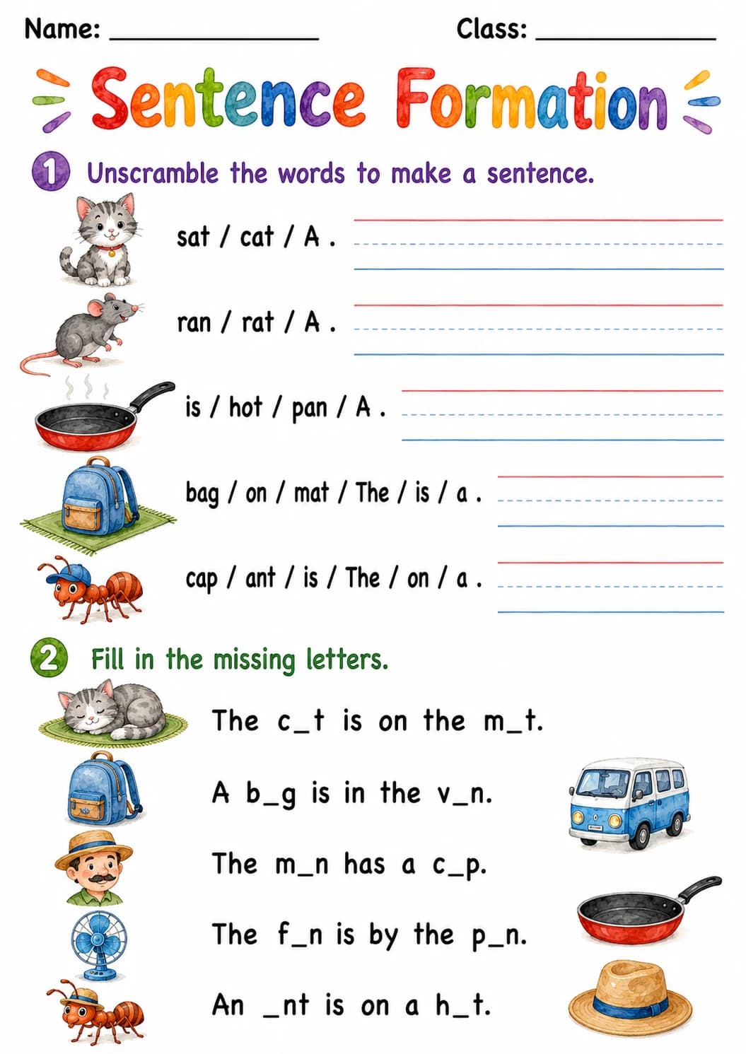 Letter A Phonics Worksheets Pack page 8 printable worksheet preview