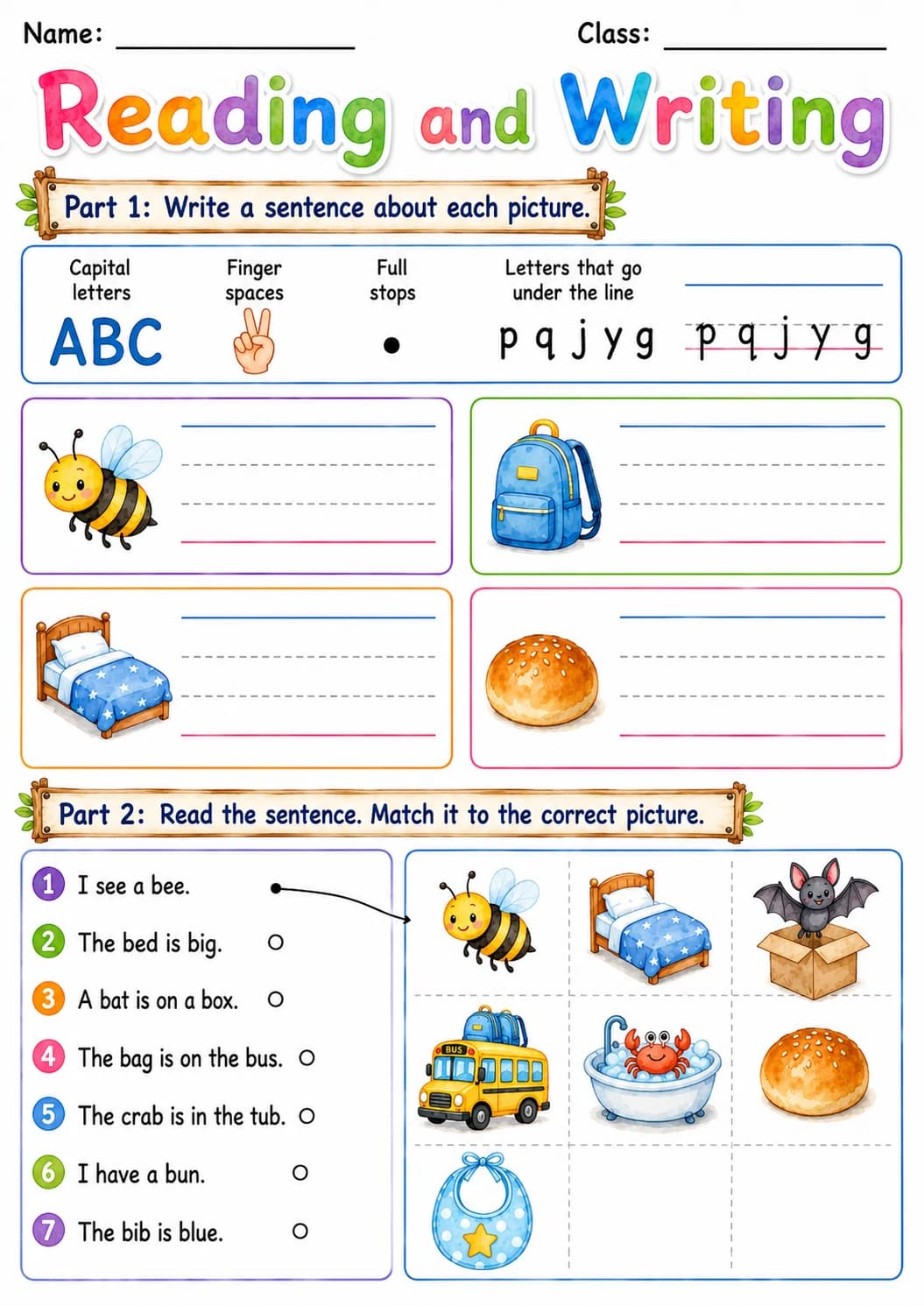 Letter B Phonics Worksheets Pack page 7 printable worksheet preview