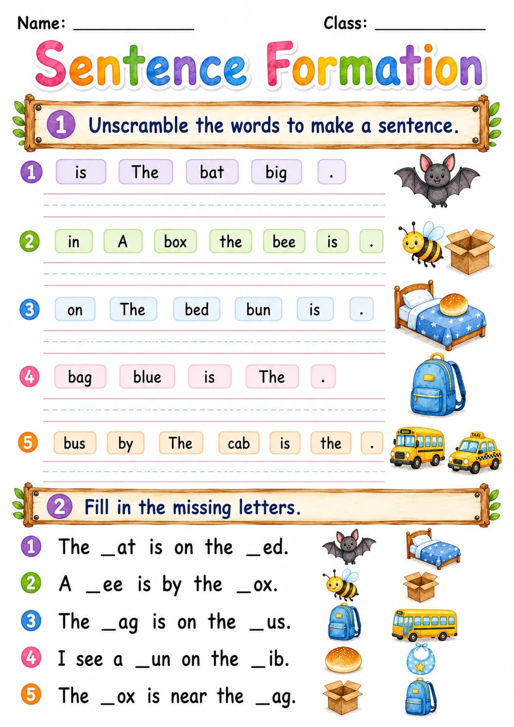 Letter B Phonics Worksheets Pack page 8 printable worksheet preview