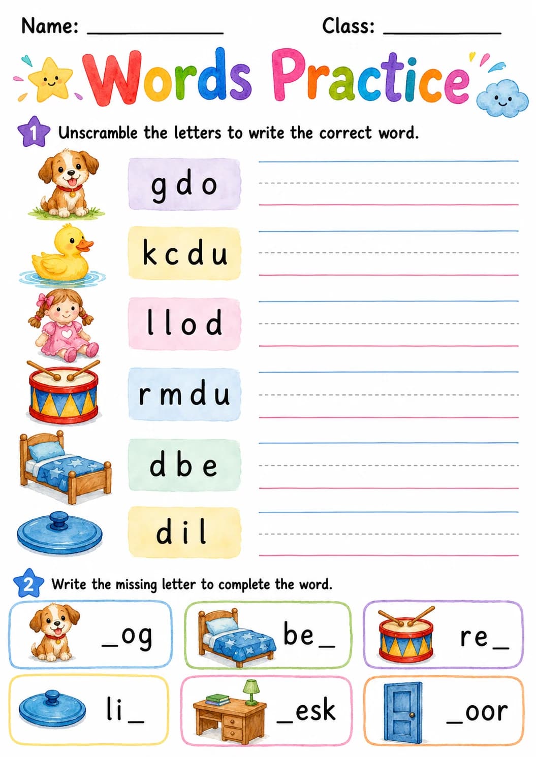 Letter D Phonics Worksheets Pack page 6 printable worksheet preview