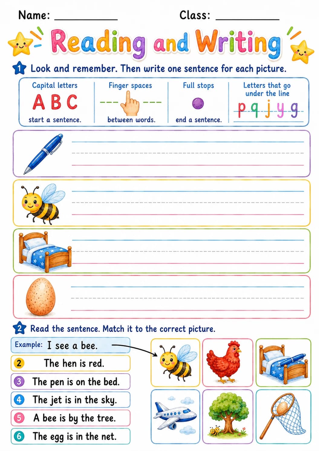 Letter E Phonics Worksheets Pack page 7 printable worksheet preview