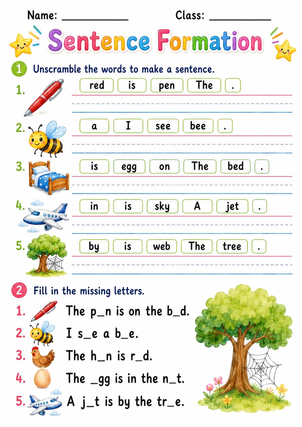 Letter E Phonics Worksheets Pack page 8 printable worksheet preview