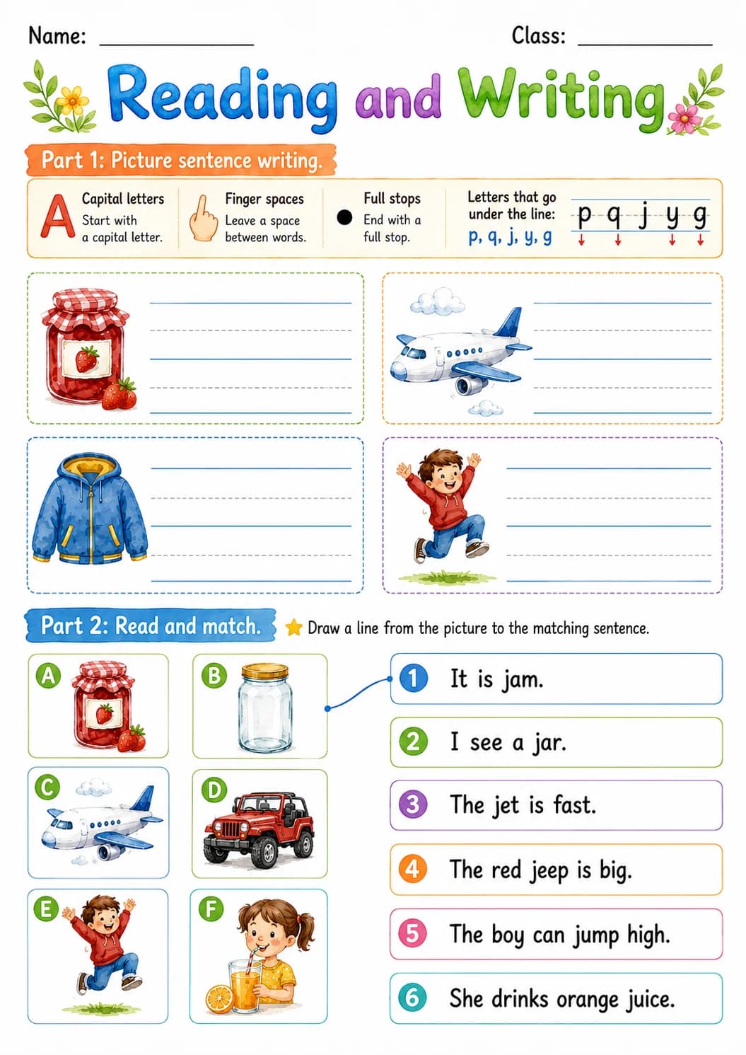 Letter J Phonics Worksheets Pack page 7 printable worksheet preview