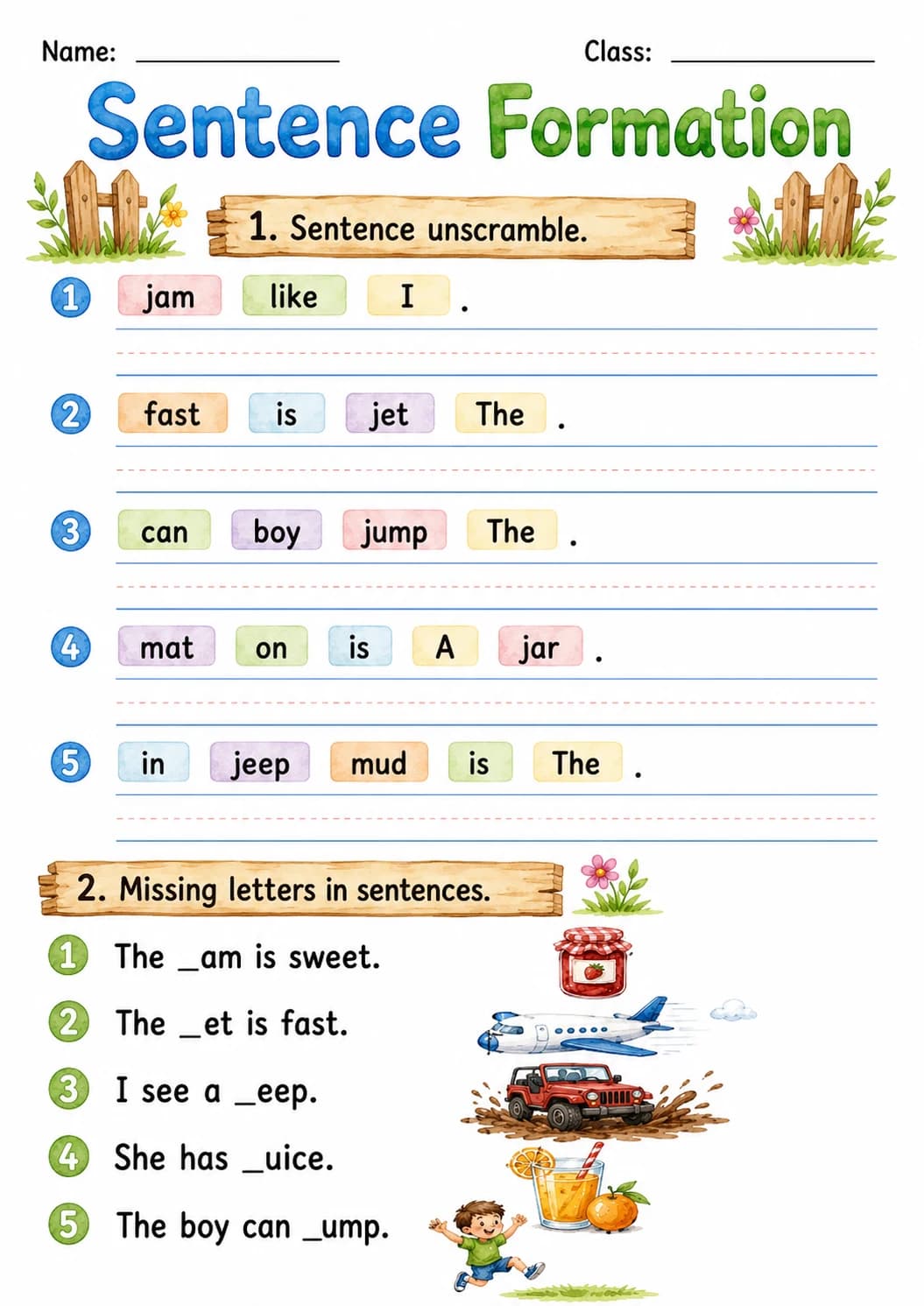 Letter J Phonics Worksheets Pack page 8 printable worksheet preview