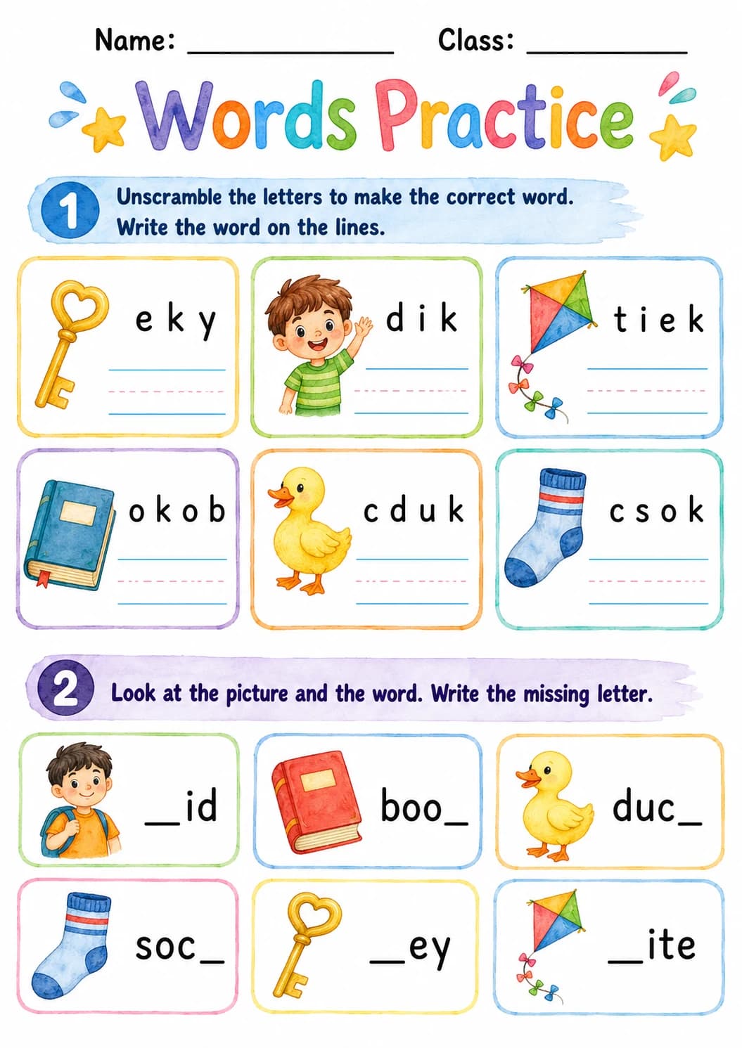 Letter K Phonics Worksheets Pack page 6 printable worksheet preview