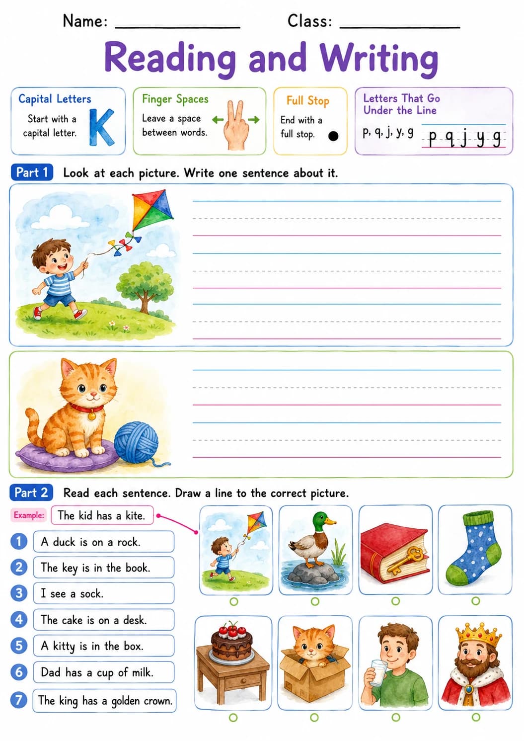 Letter K Phonics Worksheets Pack page 7 printable worksheet preview
