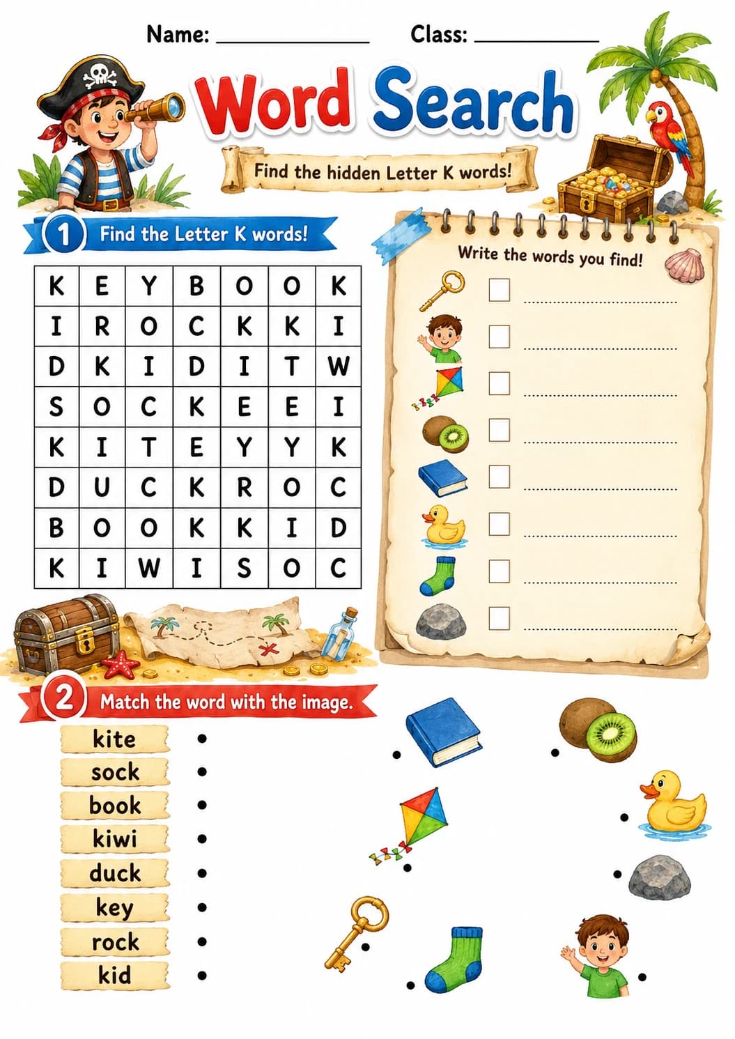 Letter K Phonics Worksheets Pack page 10 printable worksheet preview