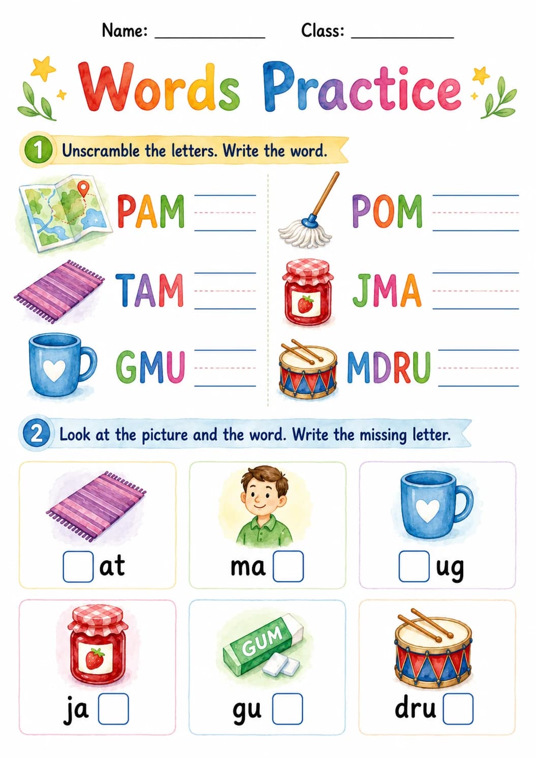 Letter M Phonics Worksheets Pack page 6 printable worksheet preview
