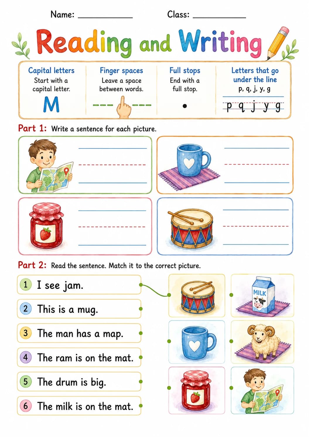 Letter M Phonics Worksheets Pack page 7 printable worksheet preview