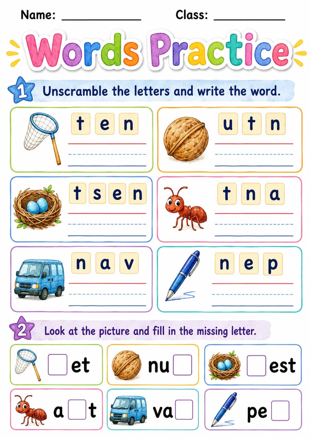 Letter N Phonics Worksheets Pack page 6 printable worksheet preview