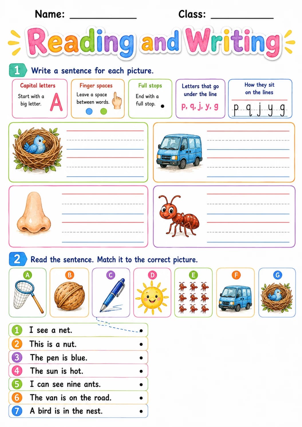 Letter N Phonics Worksheets Pack page 7 printable worksheet preview