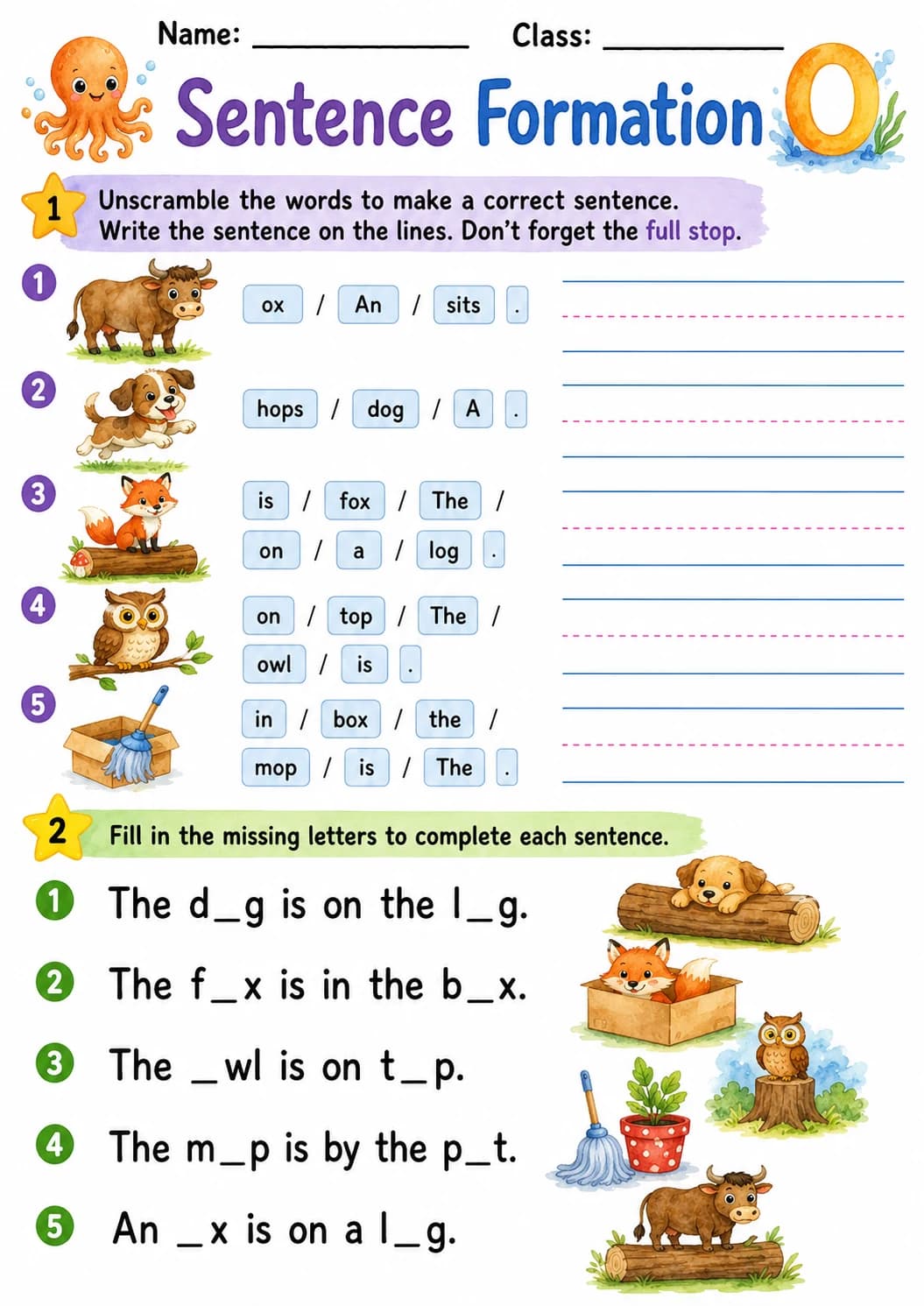 Letter O Phonics Worksheets Pack page 8 printable worksheet preview