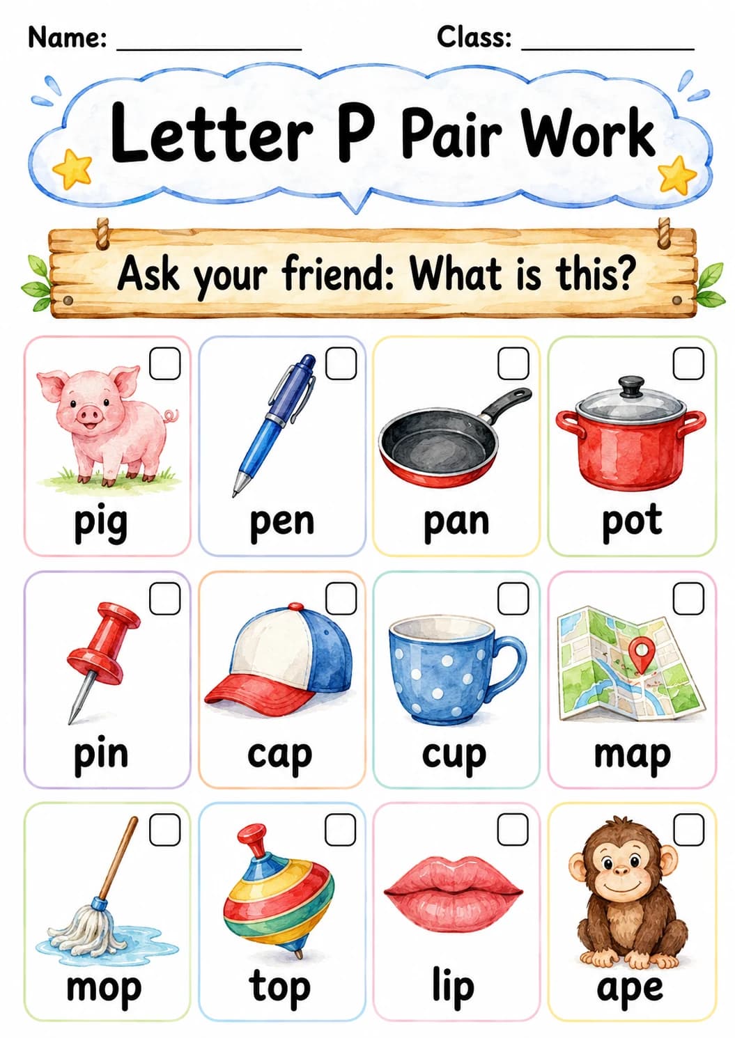 Letter P Phonics Worksheets Pack page 3 printable worksheet preview