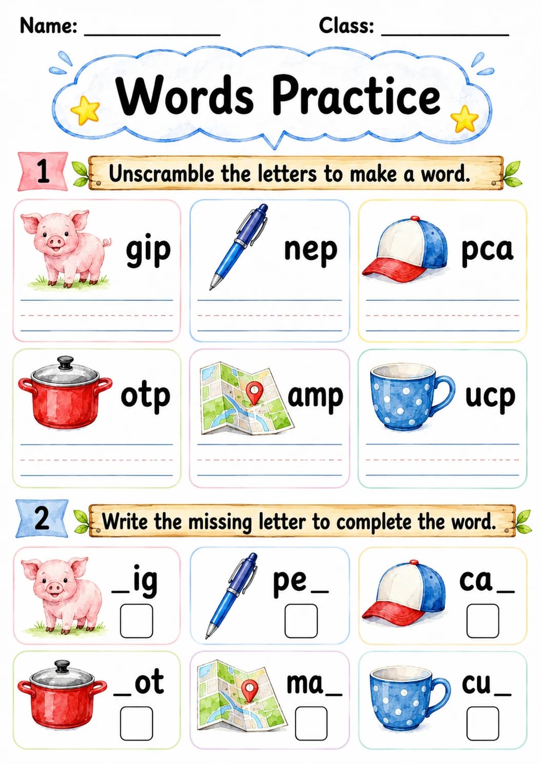 Letter P Phonics Worksheets Pack page 6 printable worksheet preview