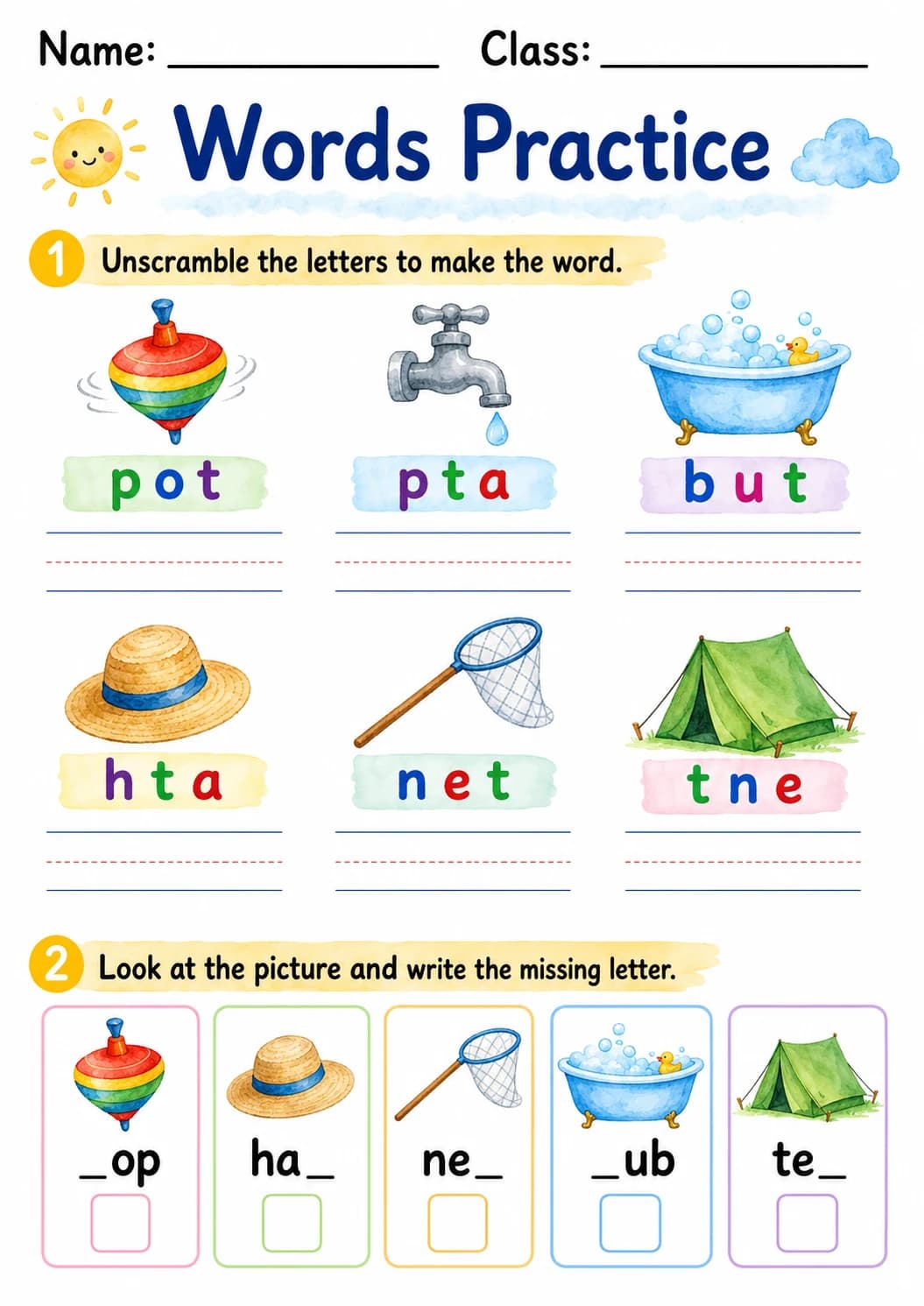 Letter T Phonics Worksheets Pack page 6 printable worksheet preview