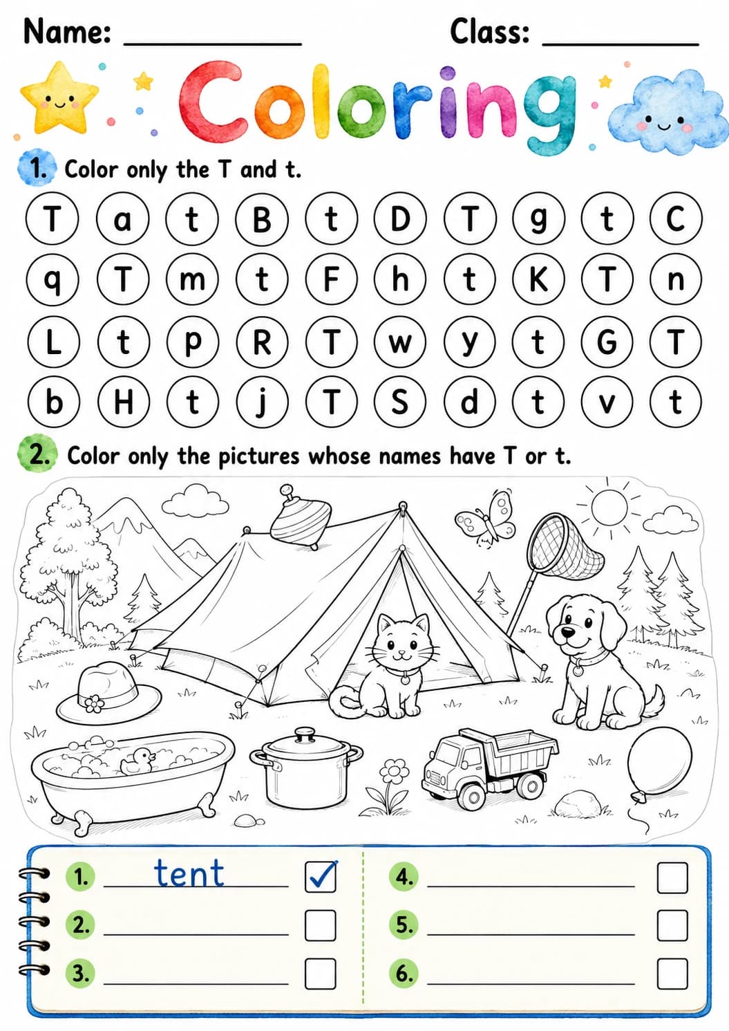 Letter T Phonics Worksheets Pack page 9 printable worksheet preview