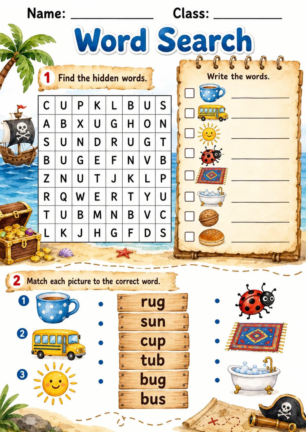 Letter U Phonics Worksheets Pack page 10 printable worksheet preview