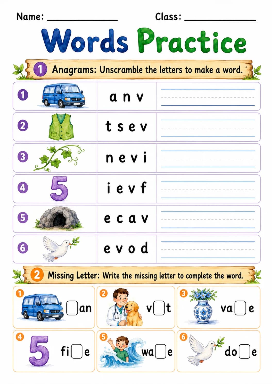 Letter V Phonics Worksheets Pack page 6 printable worksheet preview