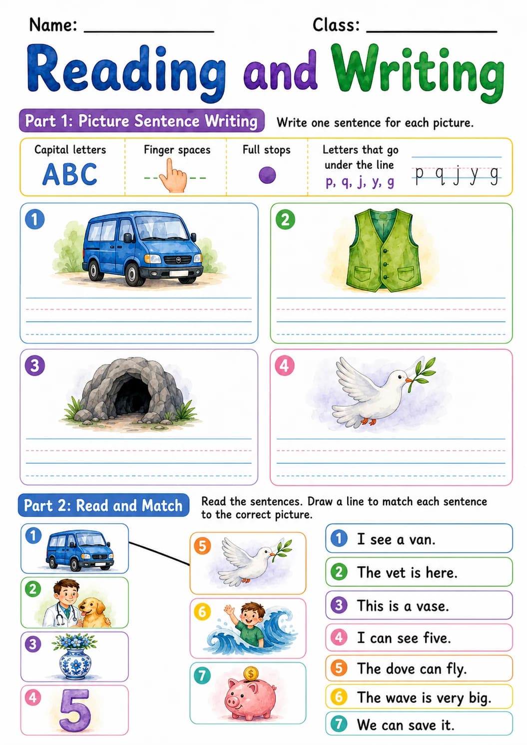 Letter V Phonics Worksheets Pack page 7 printable worksheet preview