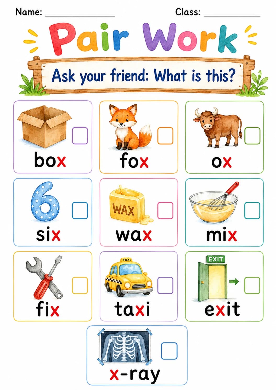 Letter X Phonics Worksheets Pack page 3 printable worksheet preview