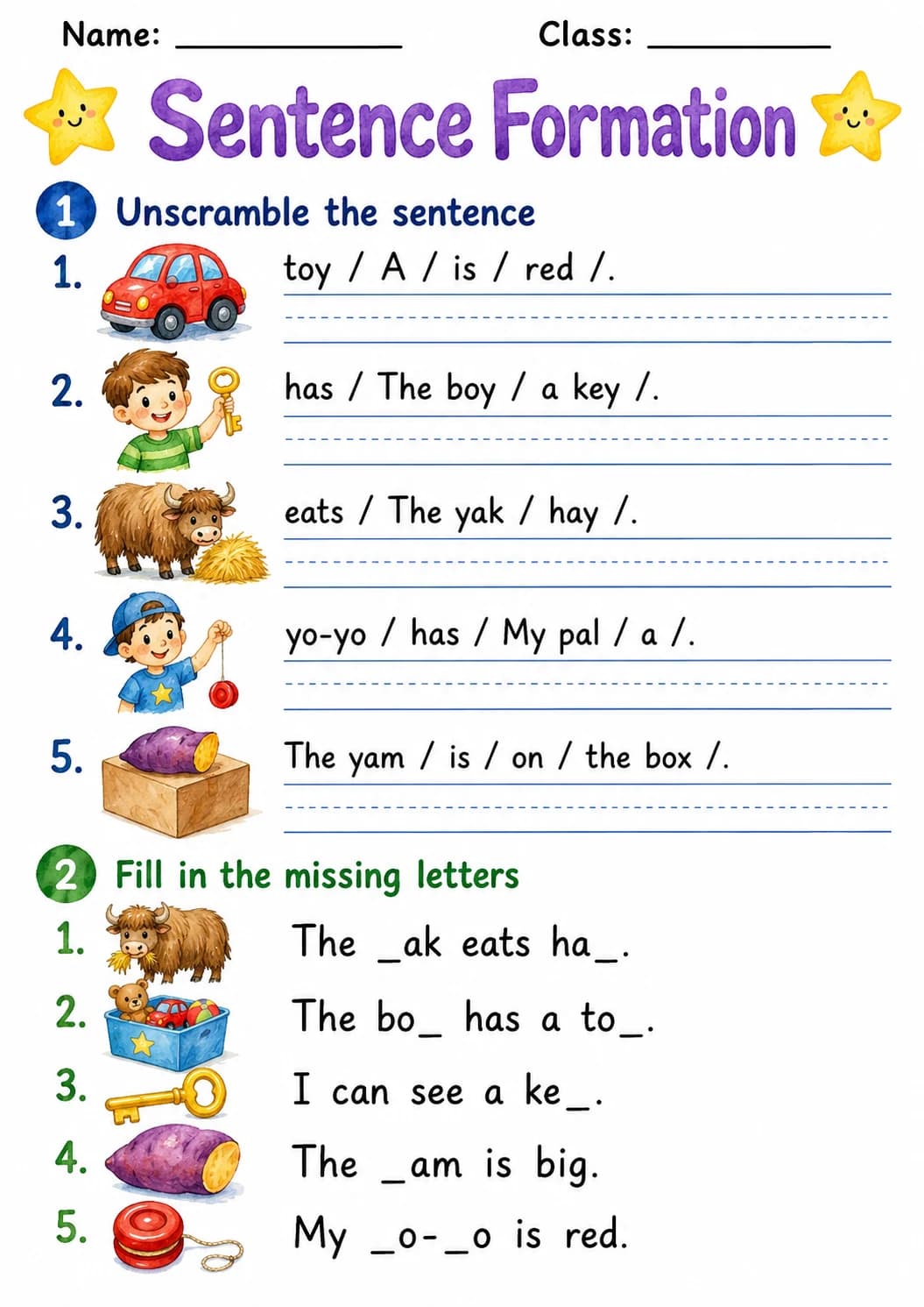 Letter Y Phonics Worksheets Pack page 8 printable worksheet preview