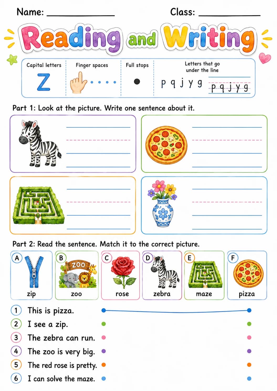 Letter Z Phonics Worksheets Pack page 7 printable worksheet preview