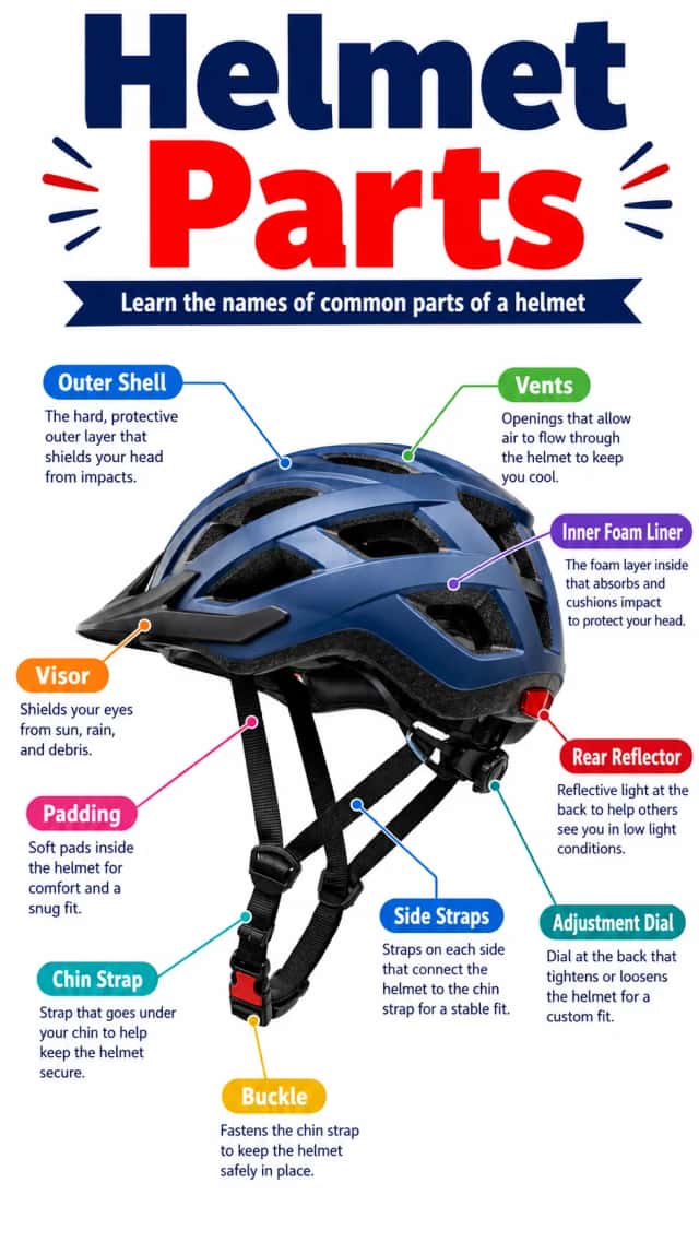 Helmet Parts Infographic